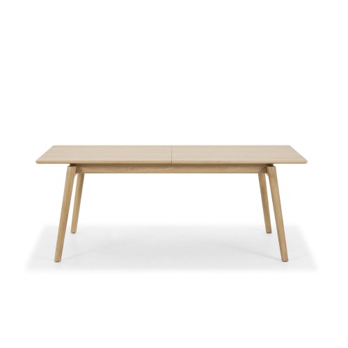 Table à manger en bois de chêne 200 x 100 cm avec allonge 60 cm - Elin