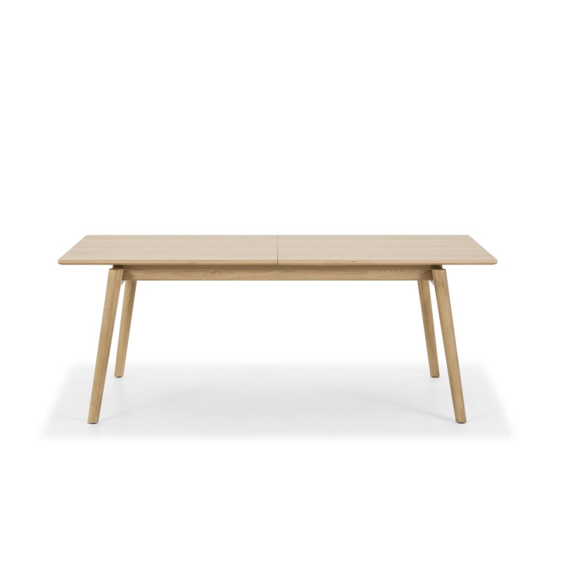 Table à manger en bois de chêne 200 x 100 cm avec allonge 60 cm - Elin