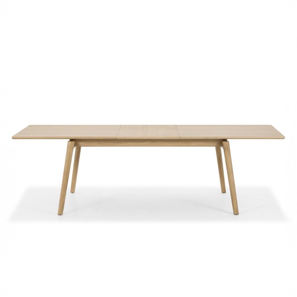 Table à manger en bois de chêne 200 x 100 cm avec allonge 60 cm - Elin