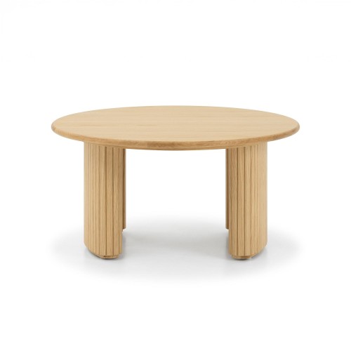 Table basse ronde en bois de chêne - Noji