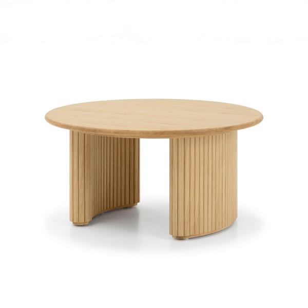 Table basse ronde en bois de chêne - Noji