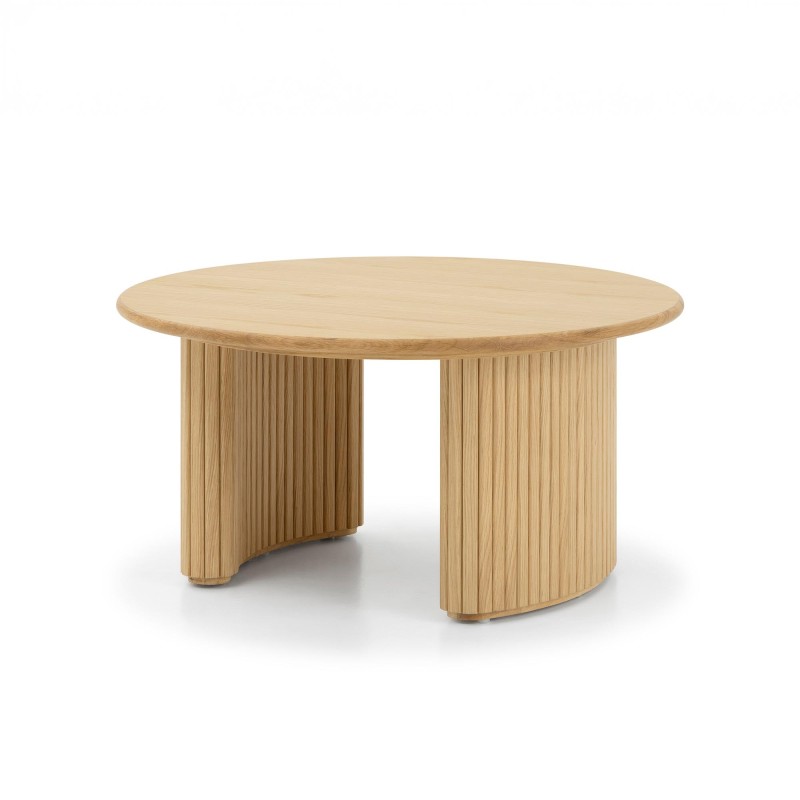 Table basse ronde en bois de chêne - Noji