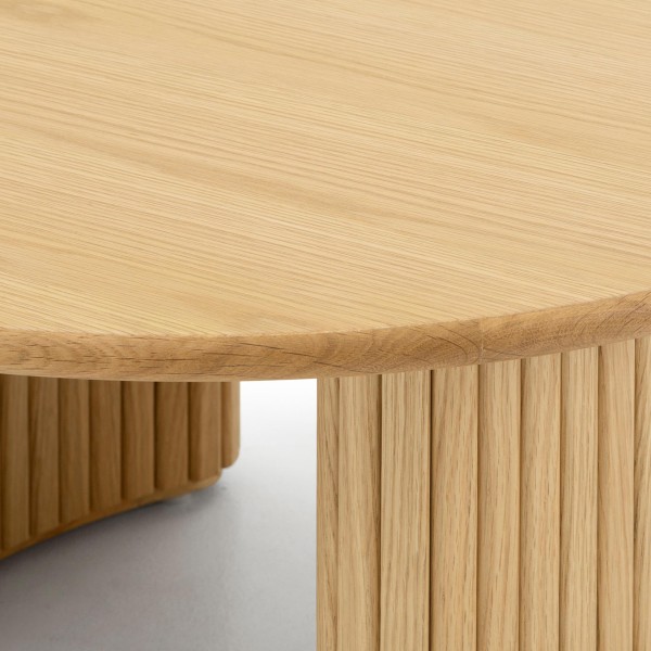 Table basse ronde en bois de chêne - Noji