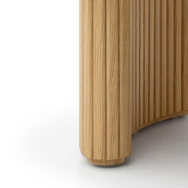 Table basse ronde en bois de chêne - Noji