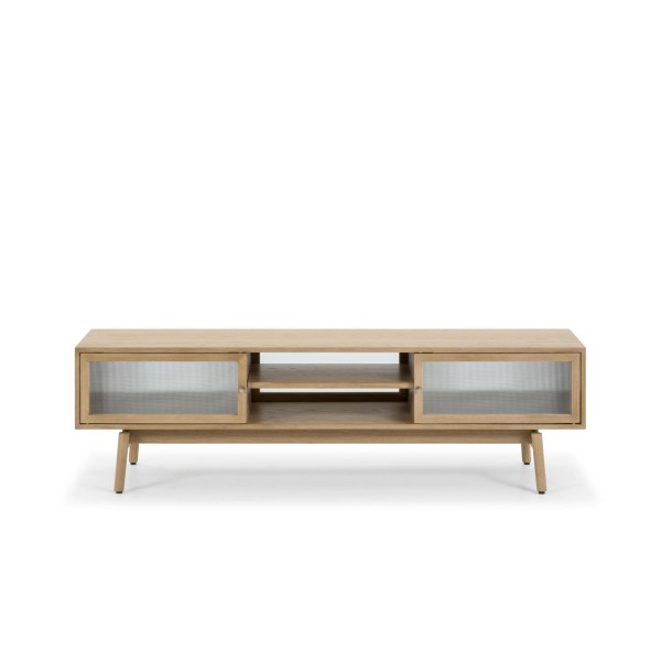 Meuble TV en bois de chêne naturel 160 cm - Elin