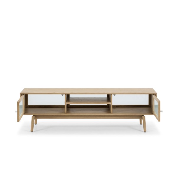 Meuble TV en bois de chêne naturel 160 cm - Elin