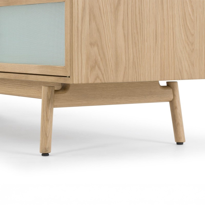 Meuble TV en bois de chêne naturel 160 cm - Elin