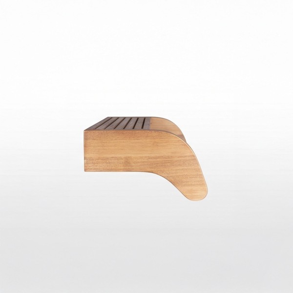 Porte serviette de salle de bain mural en bois massif de teck - Anika
