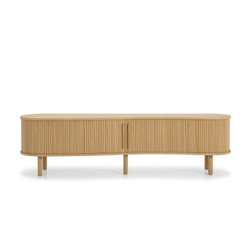 Meuble TV design en bois de chêne 210 cm - Noji