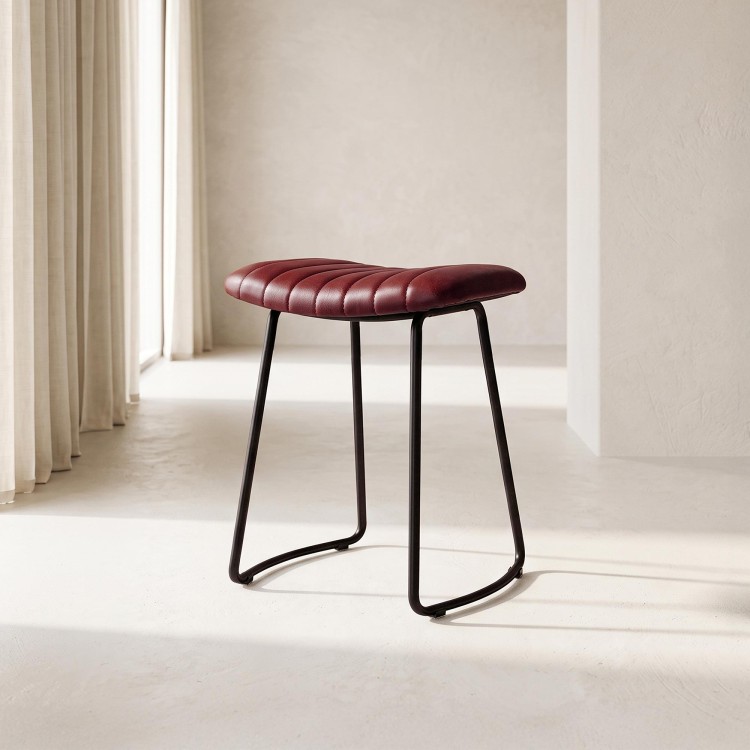 Tabouret d’appoint cuir marron - Scrambler