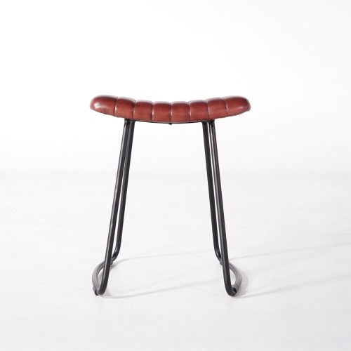 Tabouret d’appoint cuir marron - Scrambler