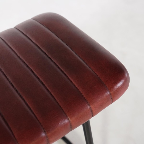 Tabouret d’appoint cuir marron - Scrambler