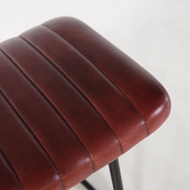 Tabouret d’appoint cuir marron - Scrambler