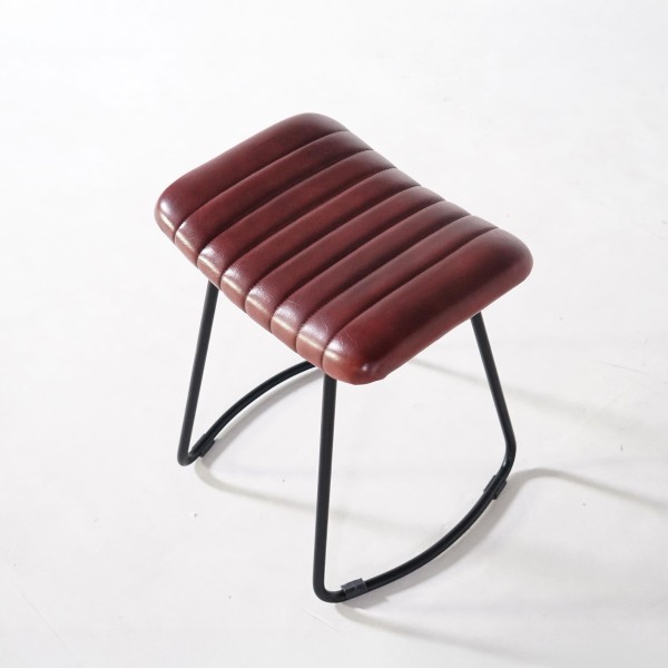 Tabouret d’appoint cuir marron - Scrambler