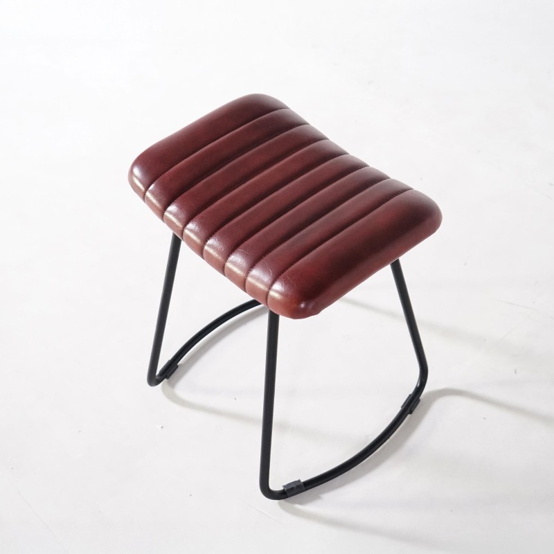 Tabouret d’appoint cuir marron - Scrambler