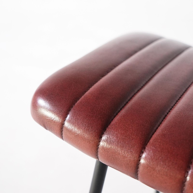 Tabouret d’appoint cuir marron - Scrambler