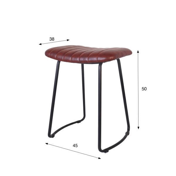 Tabouret d’appoint cuir marron - Scrambler