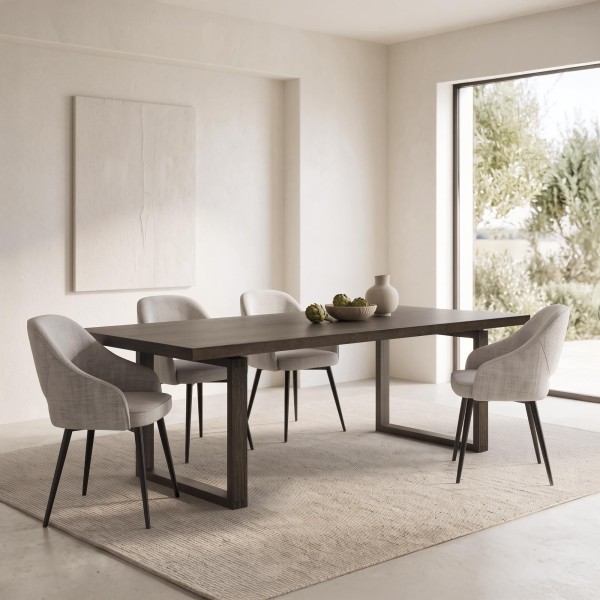 Table à manger en bois foncé de chêne 220 cm - Oria