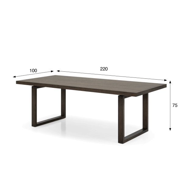 Table à manger en bois foncé de chêne 220 cm - Oria