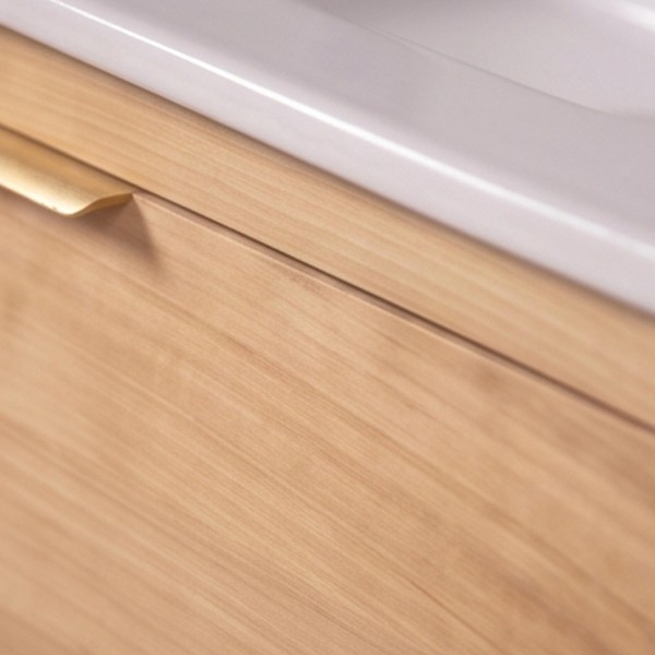 Meuble de salle de bain simple vasque en bois massif - Sylva