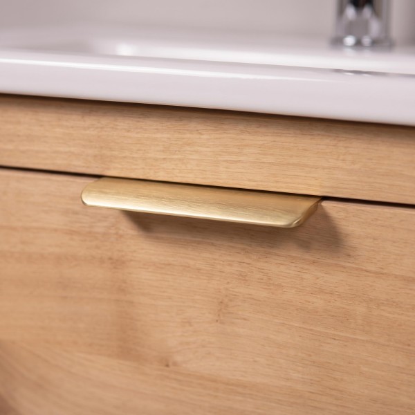 Meuble de salle de bain simple vasque en bois massif - Sylva