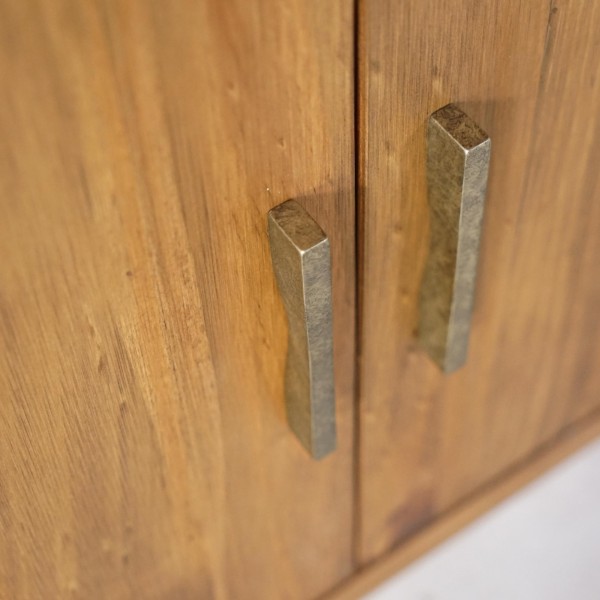 Meuble TV en bois massif naturel de pin 200 cm - Valdora