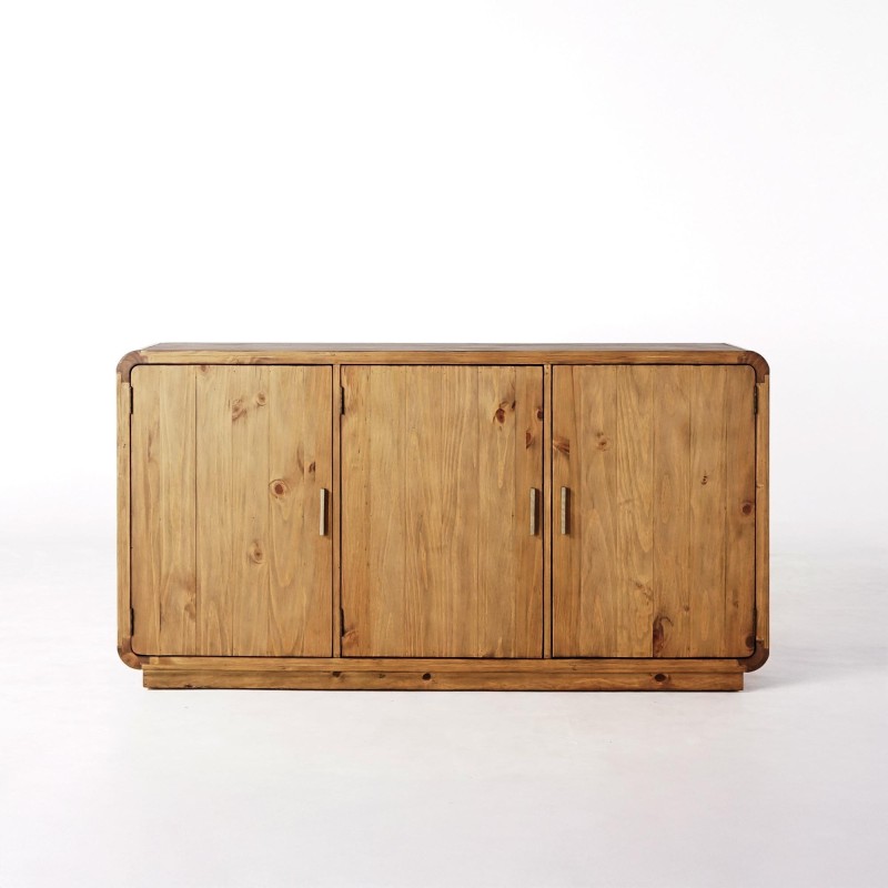 Bahut en bois massif naturel de pin 160 cm - Valdora