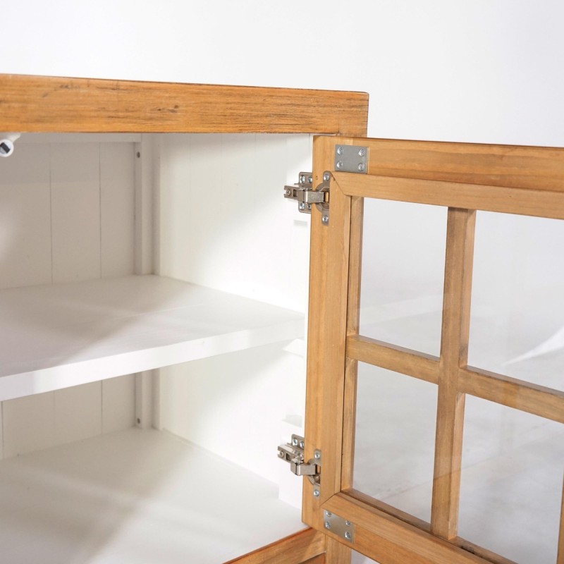 Meuble TV en bois massif de pin naturel 160 cm - Ashford