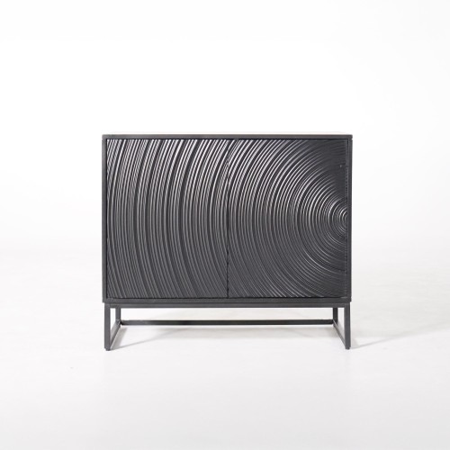 Buffet moderne et design en bois massif noir 85 cm - Radian