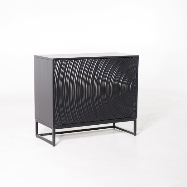 Buffet moderne et design en bois massif noir 85 cm - Radian