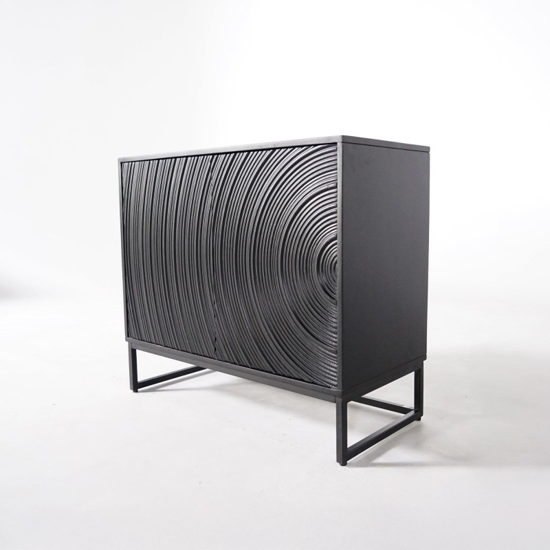 Buffet moderne et design en bois massif noir 85 cm - Radian