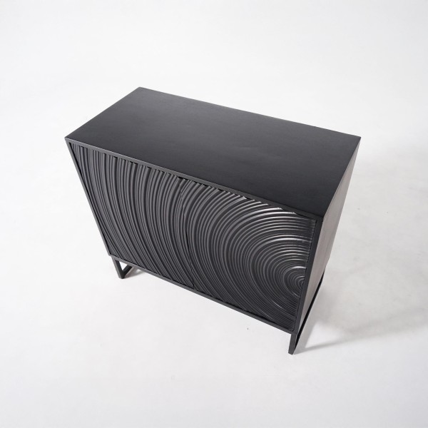 Buffet moderne et design en bois massif noir 85 cm - Radian