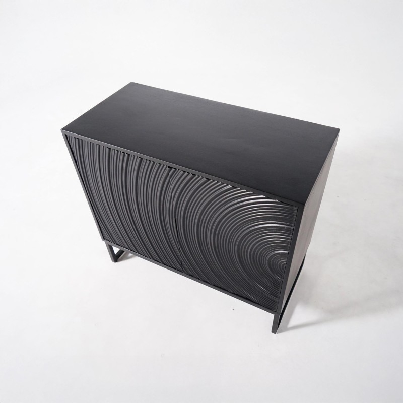 Buffet moderne et design en bois massif noir 85 cm - Radian