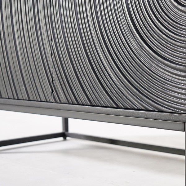 Buffet moderne et design en bois massif noir 85 cm - Radian