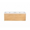 Meuble de salle de bain double vasque en bois massif - Sylva