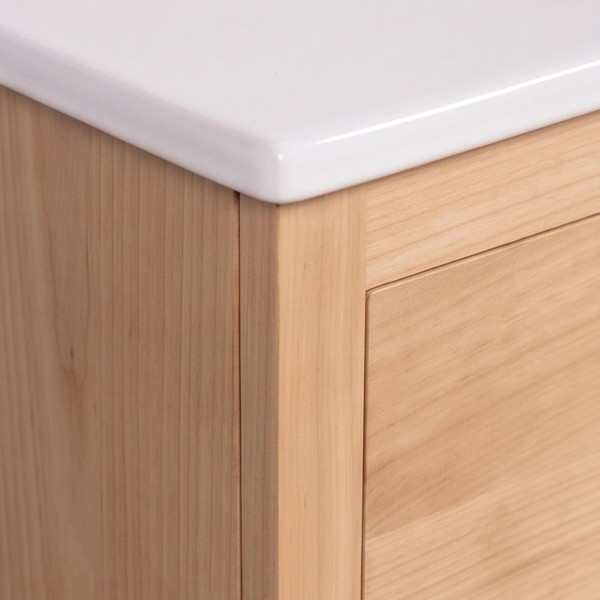 Meuble de salle de bain double vasque en bois massif - Sylva