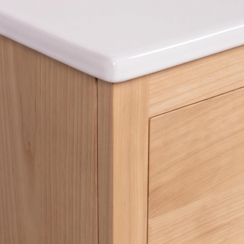 Meuble de salle de bain double vasque en bois massif - Sylva