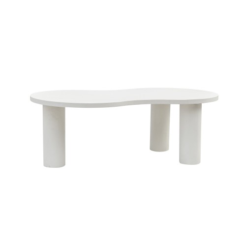 Table basse design blanche en marbre composite - Arco