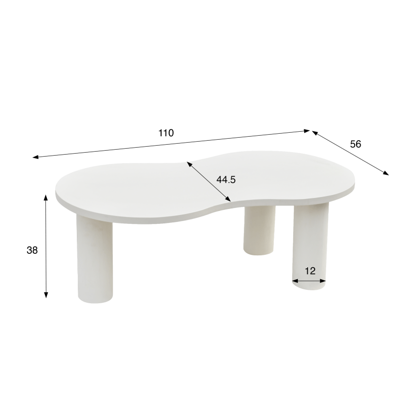 Table basse design blanche en marbre composite - Arco