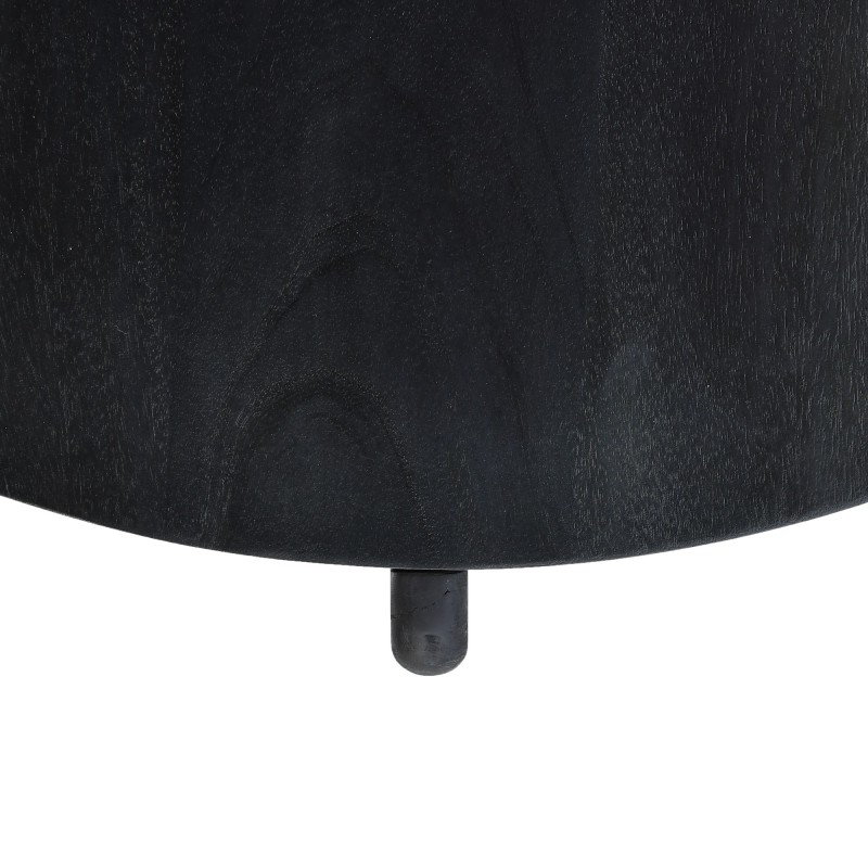 Table basse ronde et noire en bois massif - Stellan