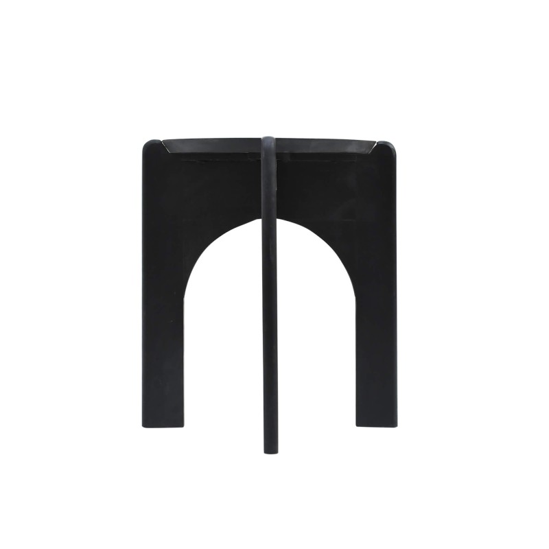 Table d'appoint ronde et noire en bois massif - Stellan