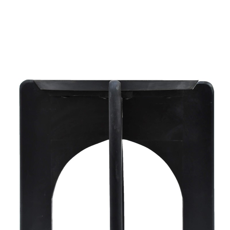 Table d'appoint ronde et noire en bois massif - Stellan