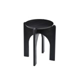 Table d'appoint ronde et noire en bois massif - Stellan