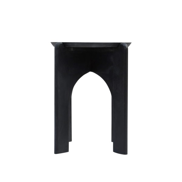 Table d'appoint ronde et noire en bois massif - Stellan