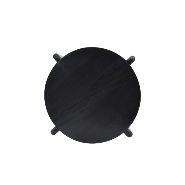 Table d'appoint ronde et noire en bois massif - Stellan