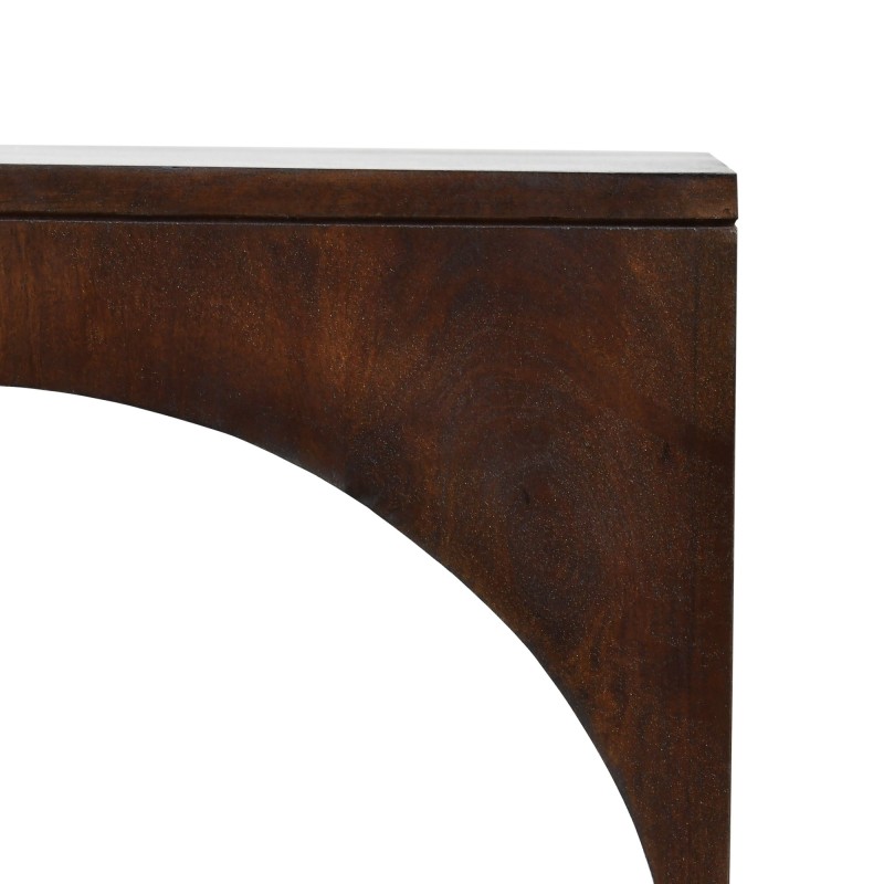 Lot de 2 tables basses gigognes en bois massif foncé - Isak
