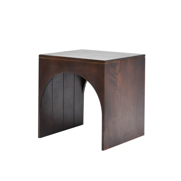 Lot de 2 tables basses gigognes en bois massif foncé - Isak