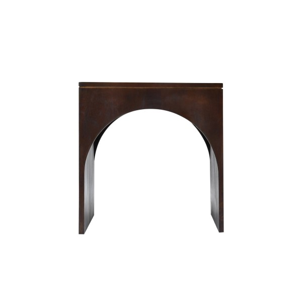 Lot de 2 tables basses gigognes en bois massif foncé - Isak