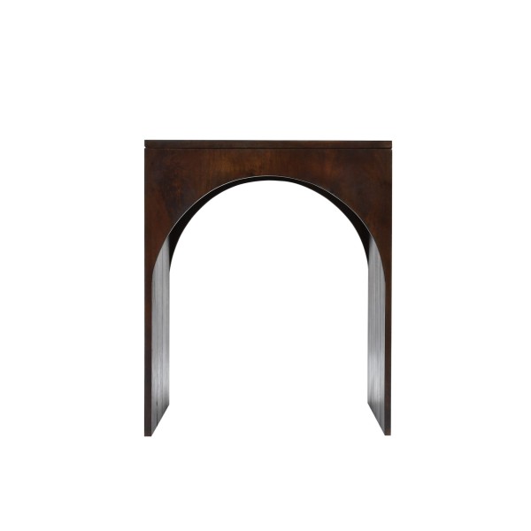 Lot de 2 tables basses gigognes en bois massif foncé - Isak