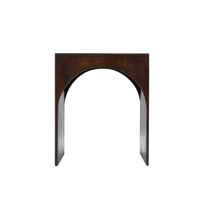Lot de 2 tables basses gigognes en bois massif foncé - Isak